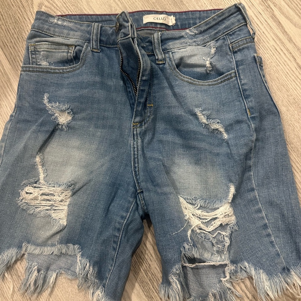Cello Distressed Blue Jean Shorts